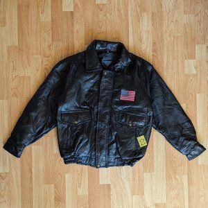 Baggy Biker Leather Bomber Jacket
